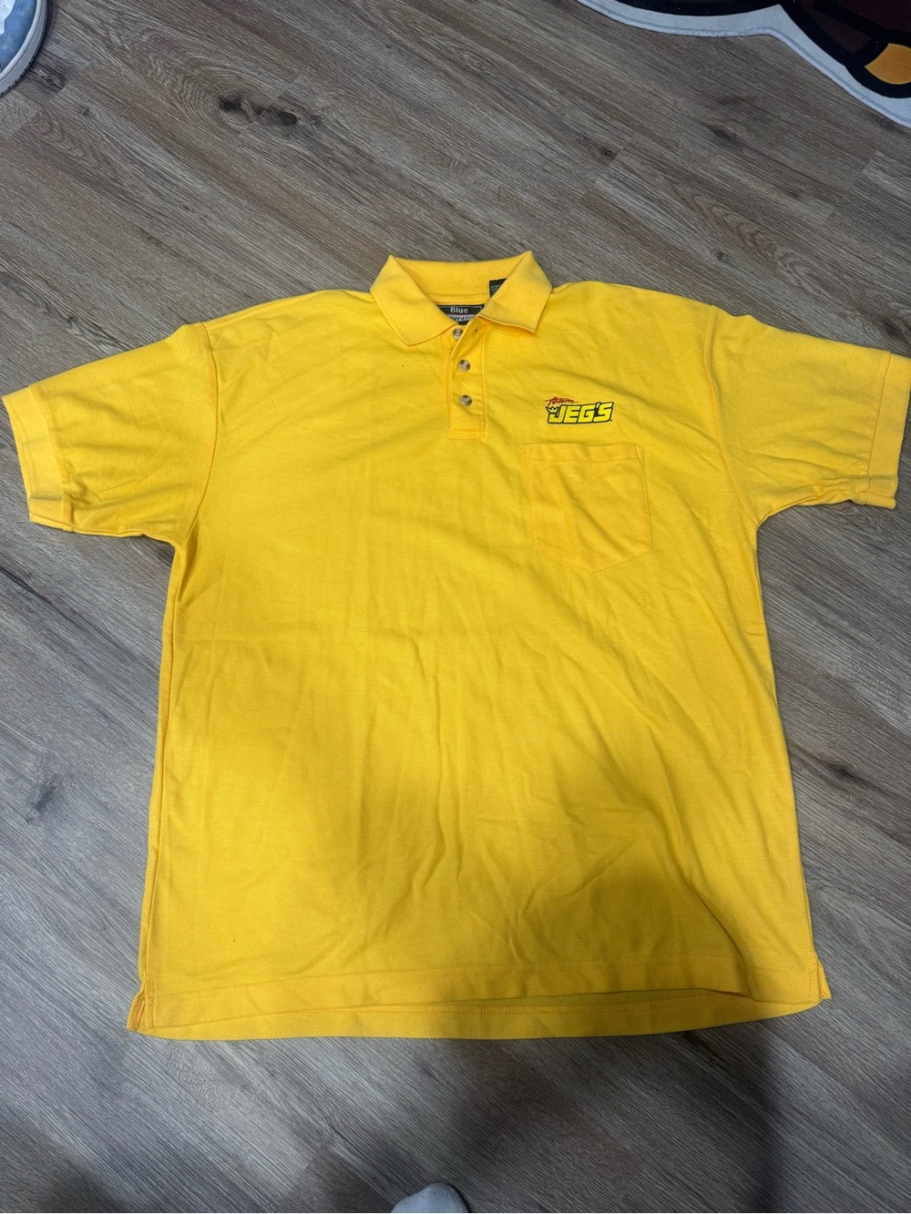 Vintage Y2K Yellow JEGS Polo Shirt with Chest Pocket